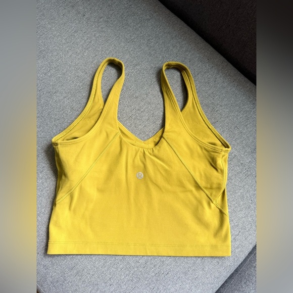 Lululemon Align Crop Tank Top Yellow Olive Size 6 - Picture 5 of 6
